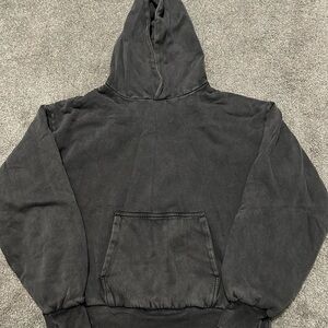 MNML Washed Black Hoodie with Front Pocket